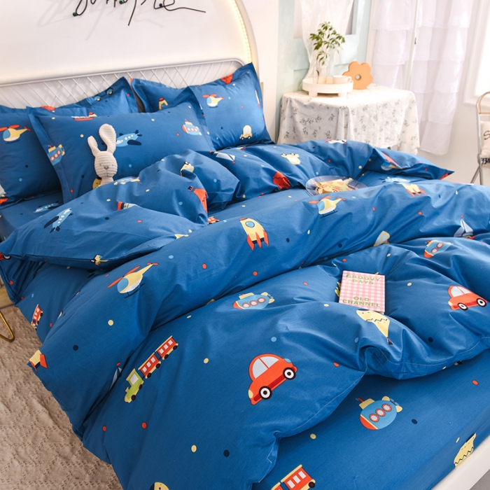 91家纺网 家纺一手货源 找家纺 甜之梦家纺 2025新款13372全棉印花四件套 摩登时光