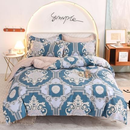 甜之梦家纺 2025新款13372全棉印花四件套 欧式豪庭