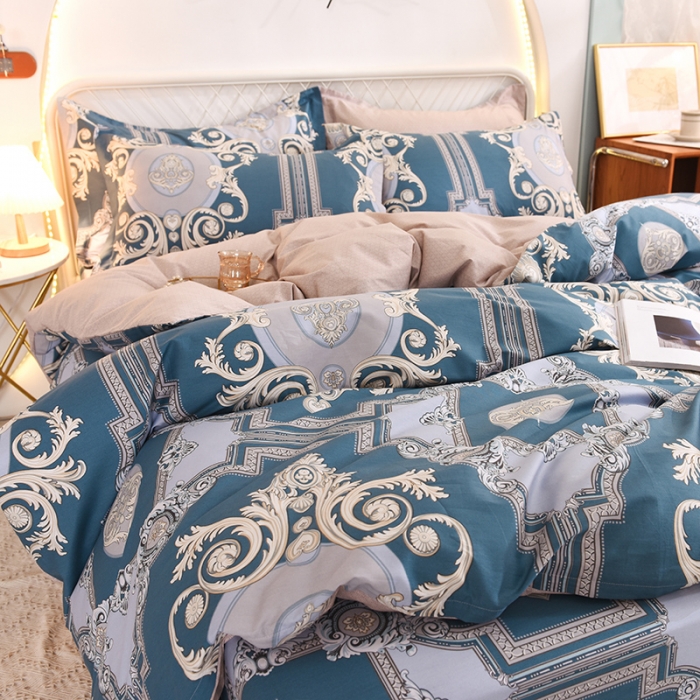 91家纺网 家纺一手货源 找家纺 甜之梦家纺 2025新款13372全棉印花四件套 欧式豪庭