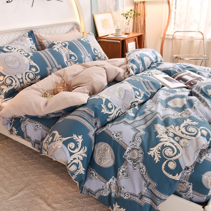 91家纺网 家纺一手货源 找家纺 甜之梦家纺 2025新款13372全棉印花四件套 欧式豪庭