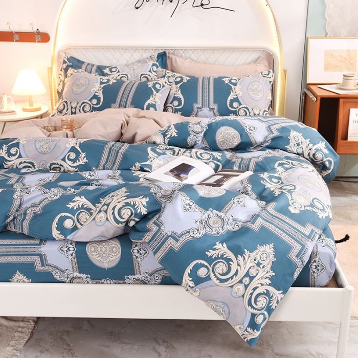 91家纺网 家纺一手货源 找家纺 甜之梦家纺 2025新款13372全棉印花四件套 欧式豪庭