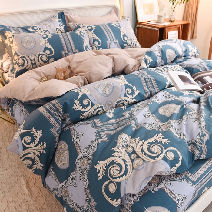 91家纺网 家纺一手货源 找家纺 甜之梦家纺 2025新款13372全棉印花四件套 欧式豪庭