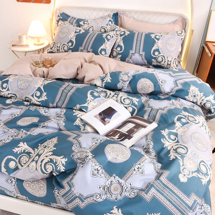 91家纺网 家纺一手货源 找家纺 甜之梦家纺 2025新款13372全棉印花四件套 欧式豪庭