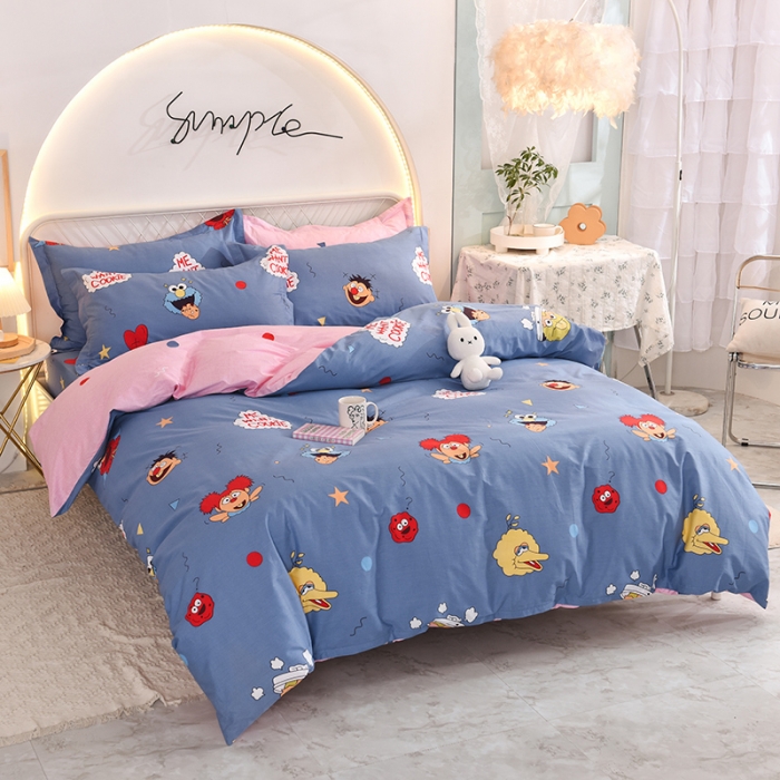 91家纺网 家纺一手货源 找家纺 甜之梦家纺 2025新款13372全棉印花四件套 芝麻街