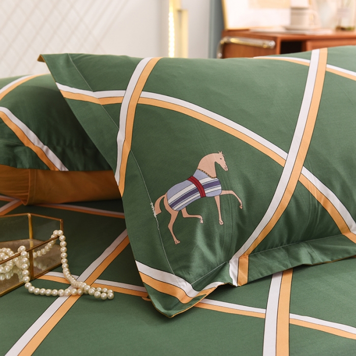 91家纺网 家纺一手货源 找家纺 甜之梦新款13372全棉印花枕套48*74cm一对 爱玛仕