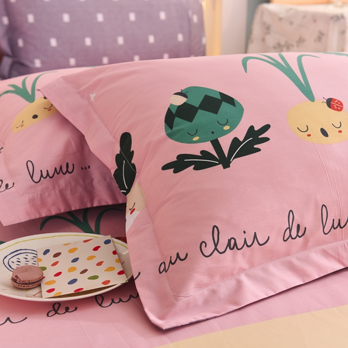 91家纺网 家纺一手货源 找家纺 甜之梦新款13372全棉印花枕套48*74cm一对 冰纷萝卜