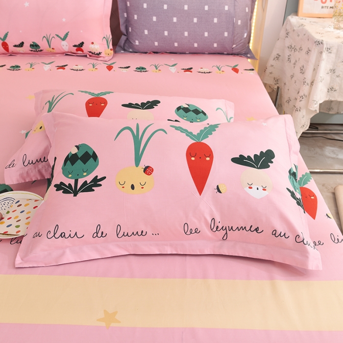 91家纺网 家纺一手货源 找家纺 甜之梦新款13372全棉印花枕套48*74cm一对 冰纷萝卜