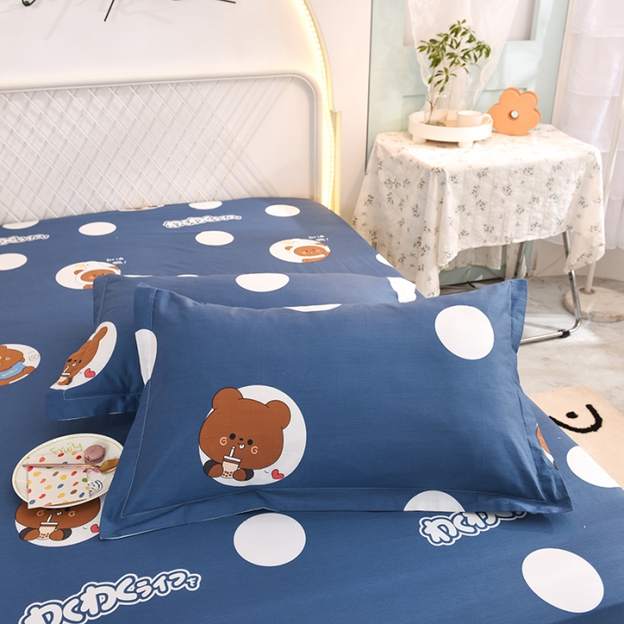 91家纺网 家纺一手货源 找家纺 甜之梦新款13372全棉印花枕套48*74cm一对 波比熊