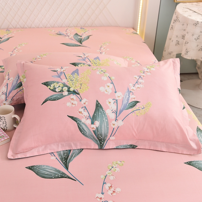 91家纺网 家纺一手货源 找家纺 甜之梦新款13372全棉印花枕套48*74cm一对 春庭雪