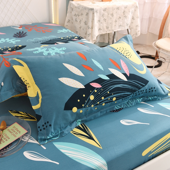 91家纺网 家纺一手货源 找家纺 甜之梦新款13372全棉印花枕套48*74cm一对 海洋之心