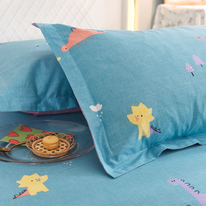 91家纺网 家纺一手货源 找家纺 甜之梦新款13372全棉印花枕套48*74cm一对 恐龙世界