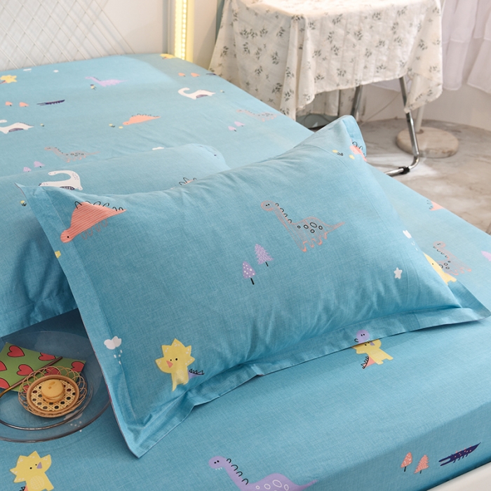 91家纺网 家纺一手货源 找家纺 甜之梦新款13372全棉印花枕套48*74cm一对 恐龙世界