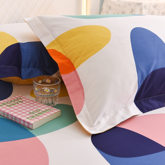 91家纺网 家纺一手货源 找家纺 甜之梦新款13372全棉印花枕套48*74cm一对 泡沫