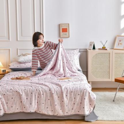 澳洲羽2024新款凉感丝针织棉夏被四件套空调被 长颈鹿