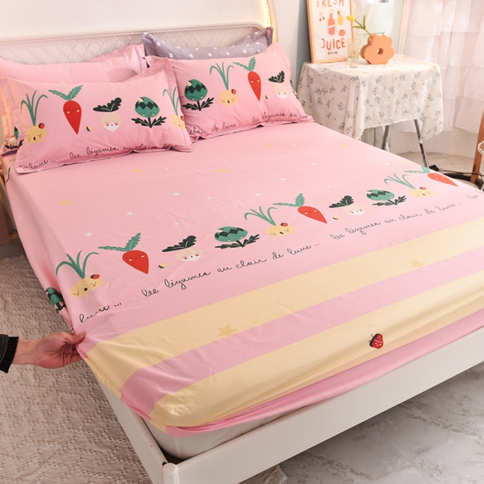 91家纺网 家纺一手货源 找家纺 甜之梦家纺 2025新款13372全棉印花床笠冰纷萝卜