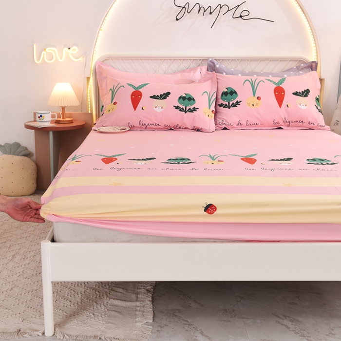 91家纺网 家纺一手货源 找家纺 甜之梦家纺 2025新款13372全棉印花床笠冰纷萝卜