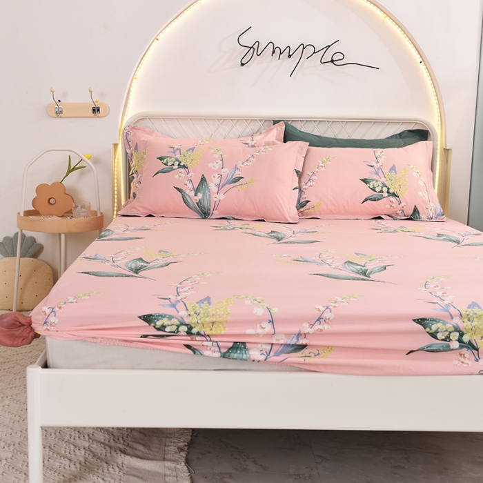 91家纺网 家纺一手货源 找家纺 甜之梦家纺 2025新款13372全棉印花床笠春庭雪