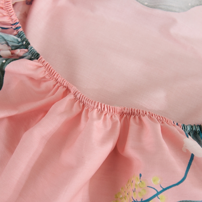 91家纺网 家纺一手货源 找家纺 甜之梦家纺 2025新款13372全棉印花床笠春庭雪