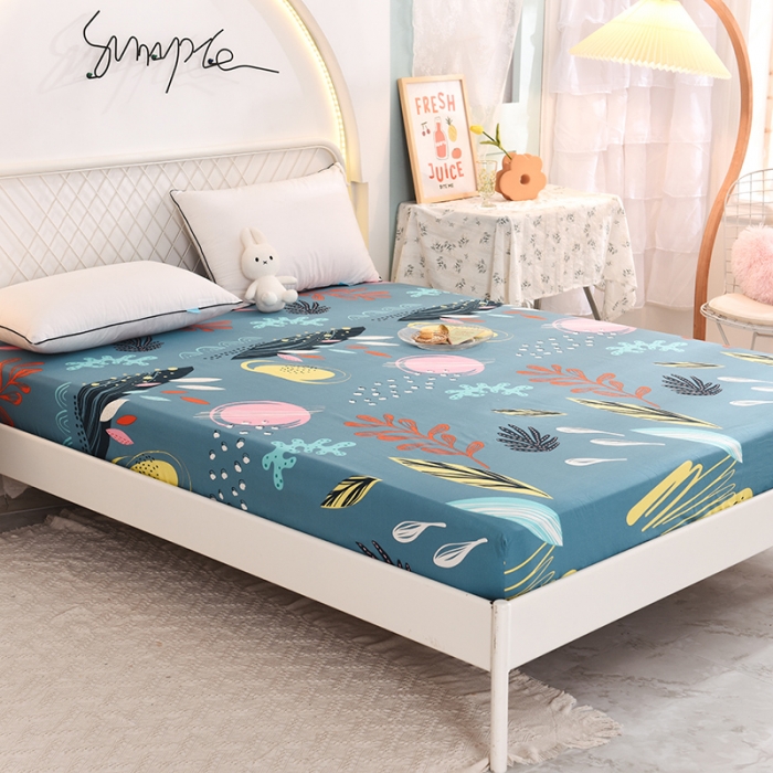 91家纺网 家纺一手货源 找家纺 甜之梦家纺 2025新款13372全棉印花床笠海洋之心