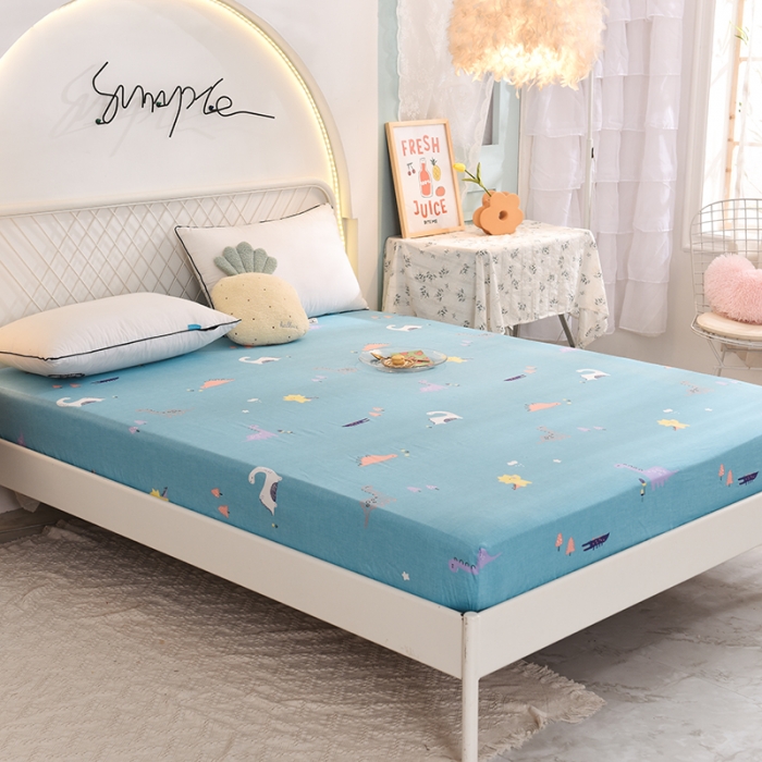 91家纺网 家纺一手货源 找家纺 甜之梦家纺 2025新款13372全棉印花床笠恐龙世界