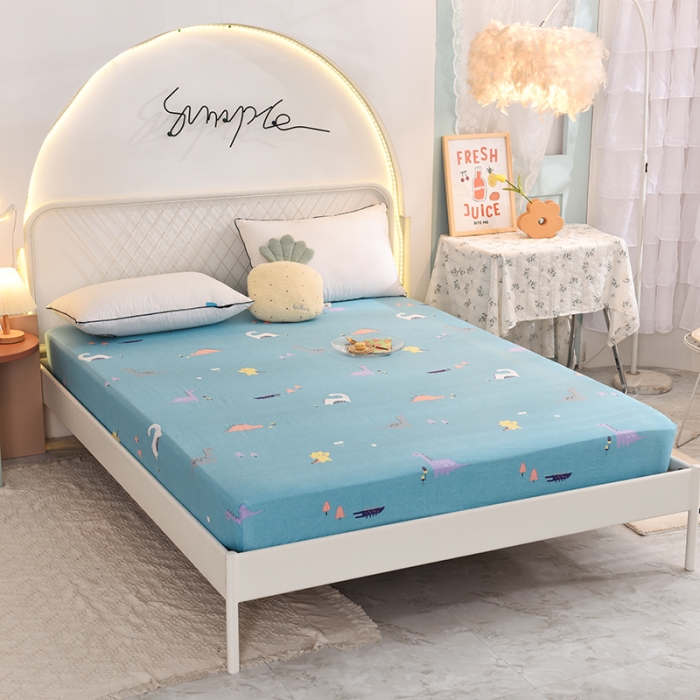 91家纺网 家纺一手货源 找家纺 甜之梦家纺 2025新款13372全棉印花床笠恐龙世界