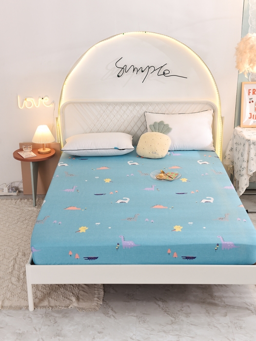 91家纺网 家纺一手货源 找家纺 甜之梦家纺 2025新款13372全棉印花床笠恐龙世界