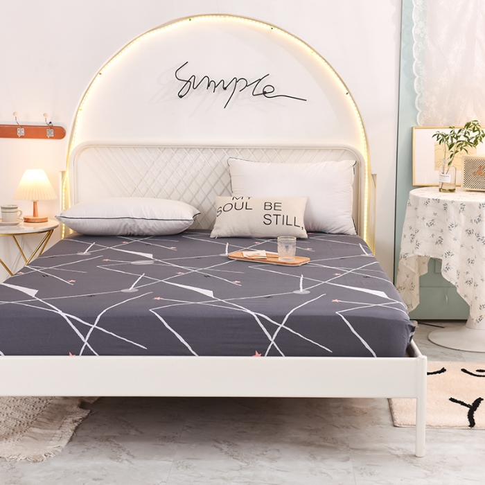 91家纺网 家纺一手货源 找家纺 甜之梦家纺 2025新款13372全棉印花床笠流星雨