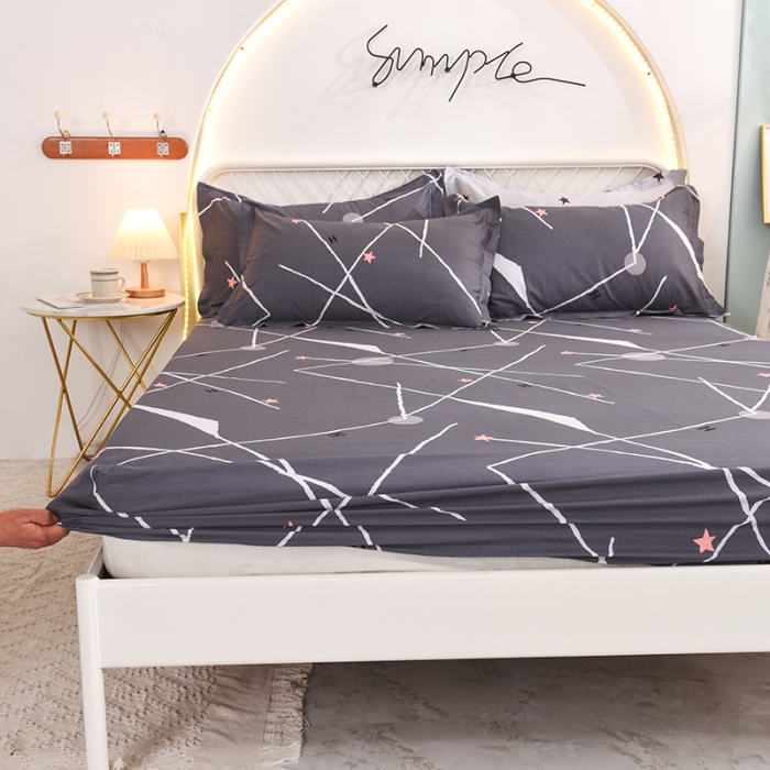 91家纺网 家纺一手货源 找家纺 甜之梦家纺 2025新款13372全棉印花床笠流星雨