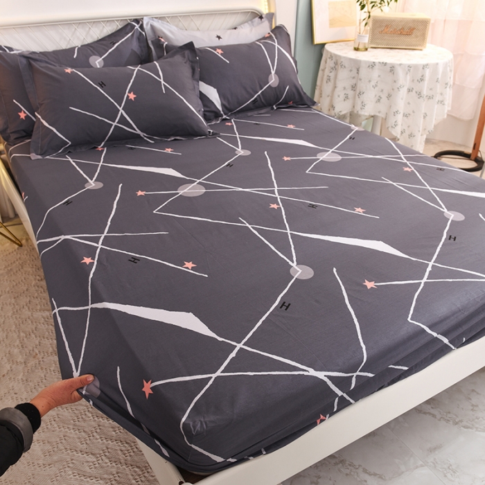 91家纺网 家纺一手货源 找家纺 甜之梦家纺 2025新款13372全棉印花床笠流星雨