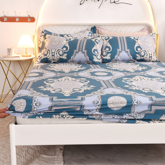 91家纺网 家纺一手货源 找家纺 甜之梦家纺 2025新款13372全棉印花床笠欧式豪庭