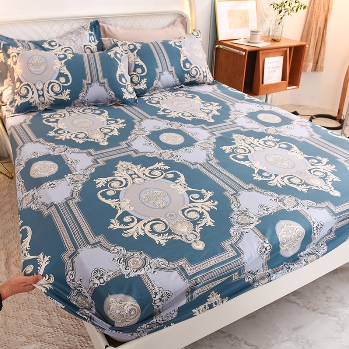 91家纺网 家纺一手货源 找家纺 甜之梦家纺 2025新款13372全棉印花床笠欧式豪庭