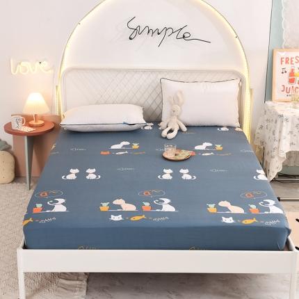 甜之梦家纺 2025新款13372全棉印花床笠情侣猫