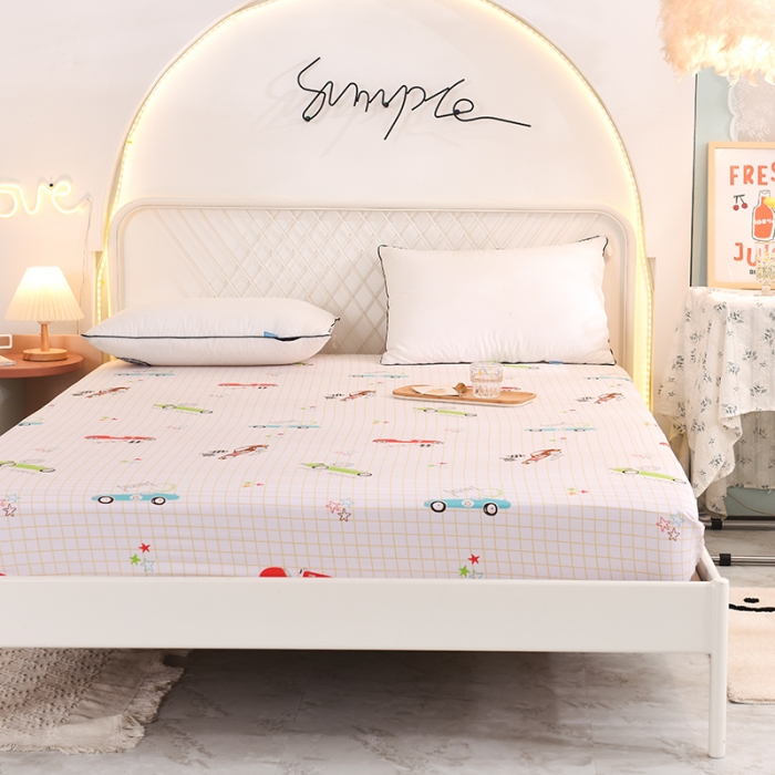 91家纺网 家纺一手货源 找家纺 甜之梦家纺 2025新款13372全棉印花床笠小巴士