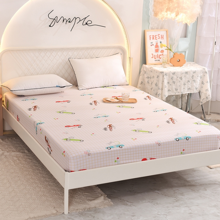 91家纺网 家纺一手货源 找家纺 甜之梦家纺 2025新款13372全棉印花床笠小巴士