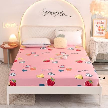 甜之梦家纺 2025新款13372全棉印花床笠幸运草莓