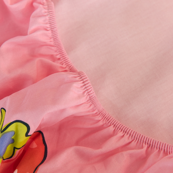 91家纺网 家纺一手货源 找家纺 甜之梦家纺 2025新款13372全棉印花床笠幸运草莓