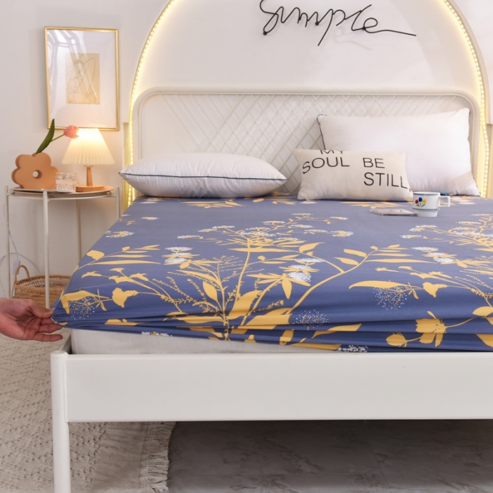 91家纺网 家纺一手货源 找家纺 甜之梦家纺 2025新款13372全棉印花床笠羽叶