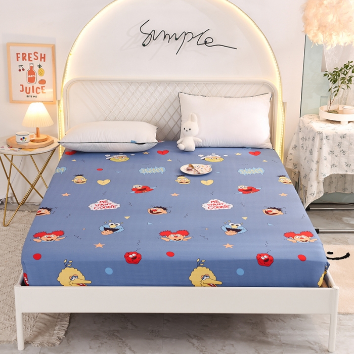 91家纺网 家纺一手货源 找家纺 甜之梦家纺 2025新款13372全棉印花床笠芝麻街