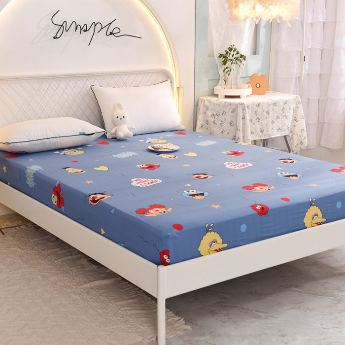 91家纺网 家纺一手货源 找家纺 甜之梦家纺 2025新款13372全棉印花床笠芝麻街