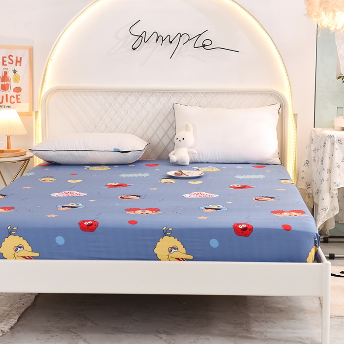 91家纺网 家纺一手货源 找家纺 甜之梦家纺 2025新款13372全棉印花床笠芝麻街