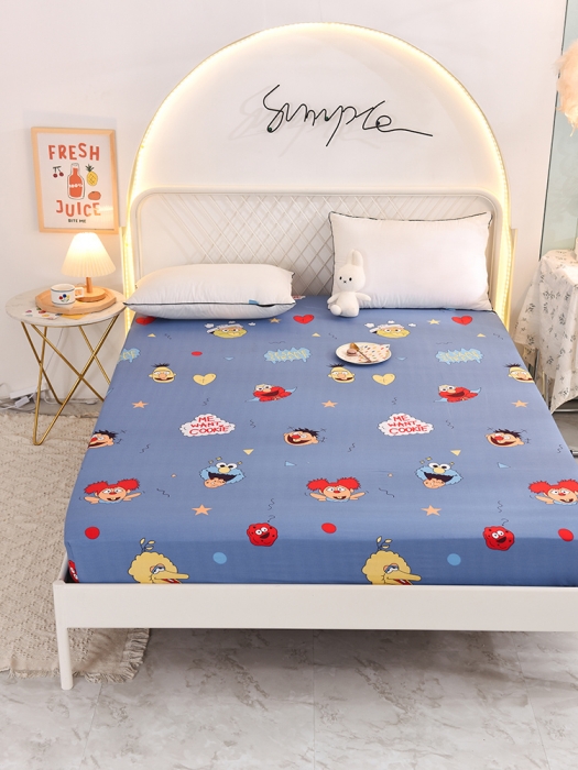 91家纺网 家纺一手货源 找家纺 甜之梦家纺 2025新款13372全棉印花床笠芝麻街