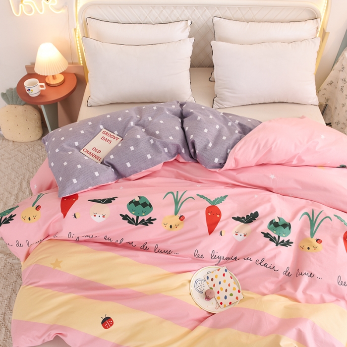 91家纺网 家纺一手货源 找家纺 甜之梦家纺 2025新款13372全棉印花被套冰纷萝卜