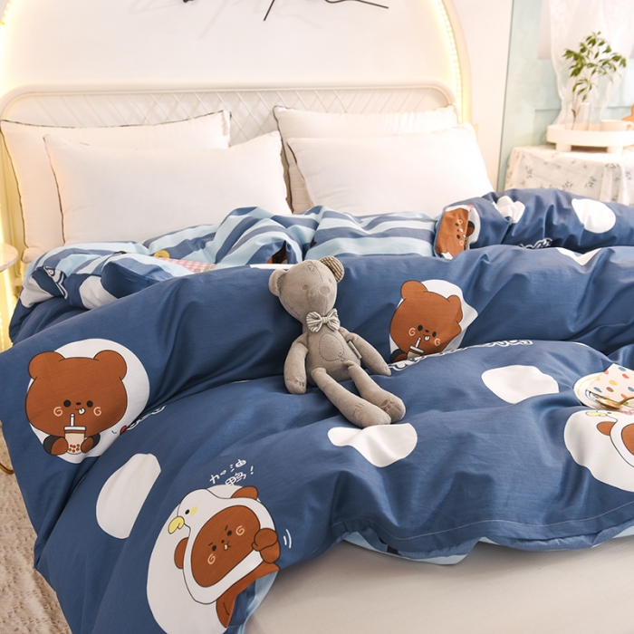 91家纺网 家纺一手货源 找家纺 甜之梦家纺 2025新款13372全棉印花被套波比熊