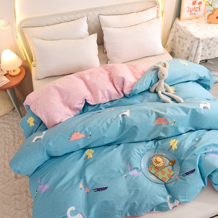 91家纺网 家纺一手货源 找家纺 甜之梦家纺 2025新款13372全棉印花被套恐龙世界