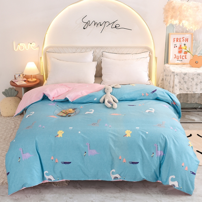 91家纺网 家纺一手货源 找家纺 甜之梦家纺 2025新款13372全棉印花被套恐龙世界