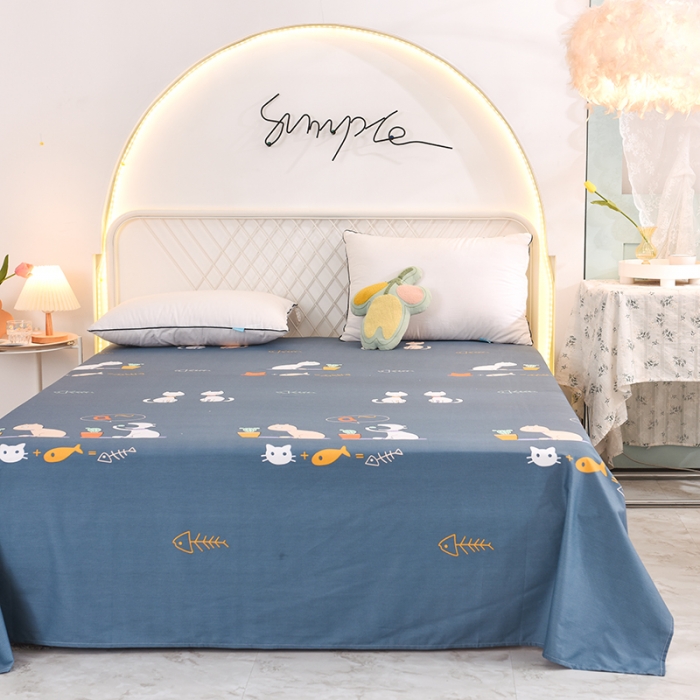 91家纺网 家纺一手货源 找家纺 甜之梦家纺 2025新款13372全棉印花床单情侣猫