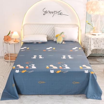 甜之梦家纺 2025新款13372全棉印花床单情侣猫