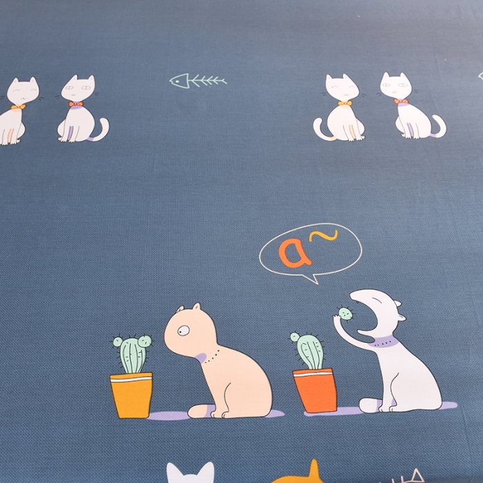 91家纺网 家纺一手货源 找家纺 甜之梦家纺 2025新款13372全棉印花床单情侣猫