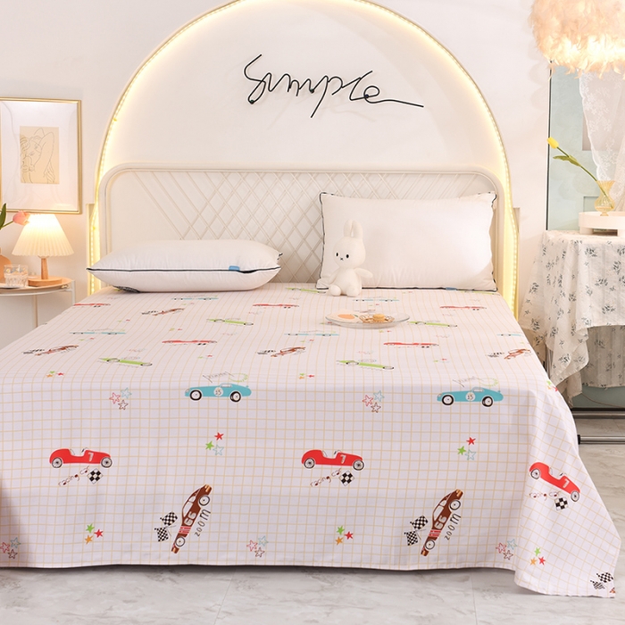 91家纺网 家纺一手货源 找家纺 甜之梦家纺 2025新款13372全棉印花床单小巴士