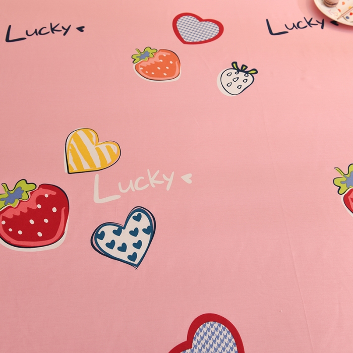 91家纺网 家纺一手货源 找家纺 甜之梦家纺 2025新款13372全棉印花床单幸运草莓